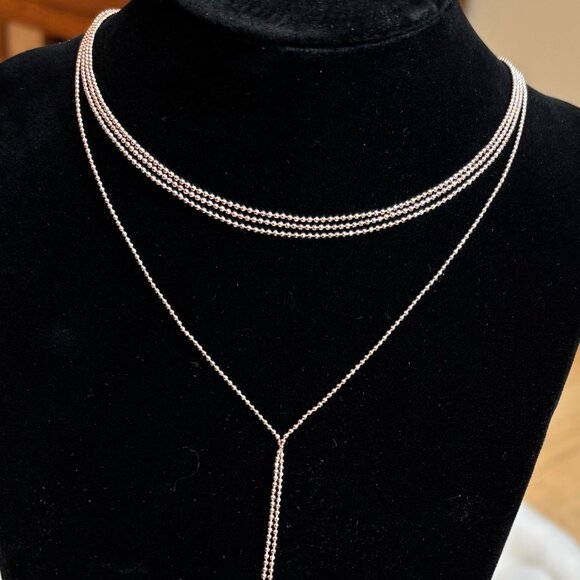8 Other Reasons Everybody Has Reasons Rose Gold Tone Lariat Ball Chain Necklace - Picture 5 of 15
